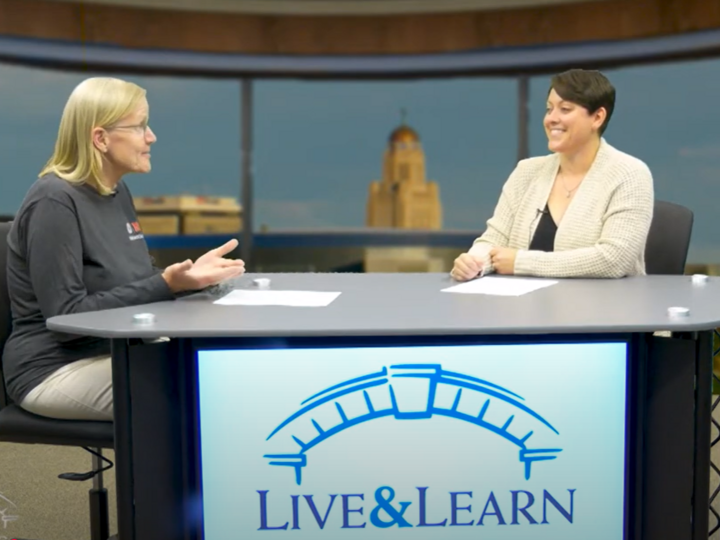 Julie Masters and Jenna White and the Live & Learn desk